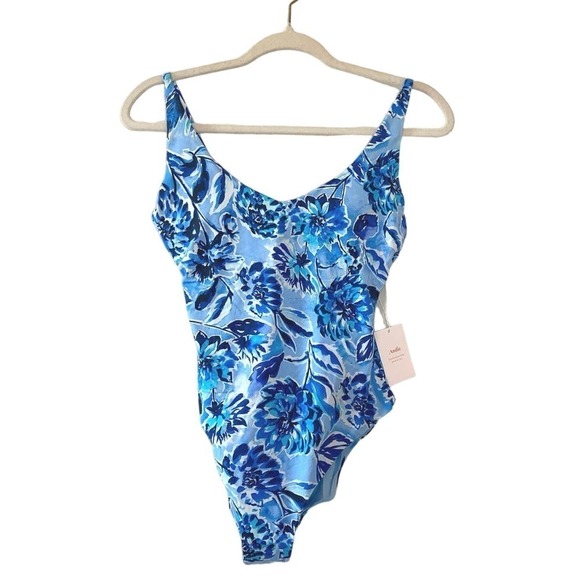 NWT Andie Swim The Baia One Piece in Bluf Blue Floral Size S - Picture 5 of 7